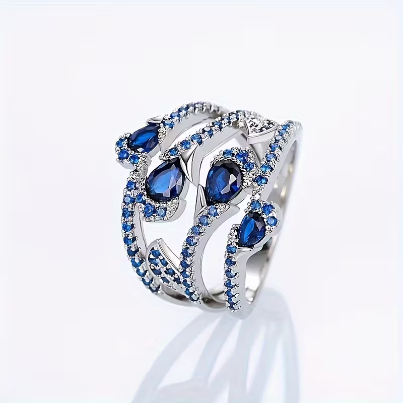 Sapphire Cascade Ring