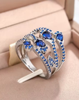 Sapphire Cascade Ring