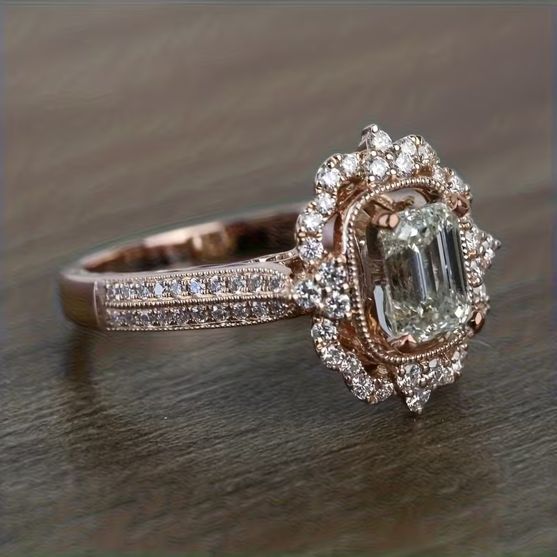 Vintage Crown Halo Ring