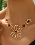 Ruby Petal Necklace