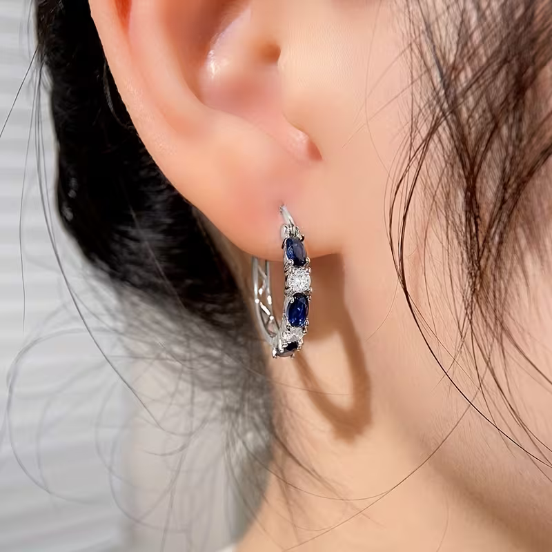 Sapphire Crest Earrings