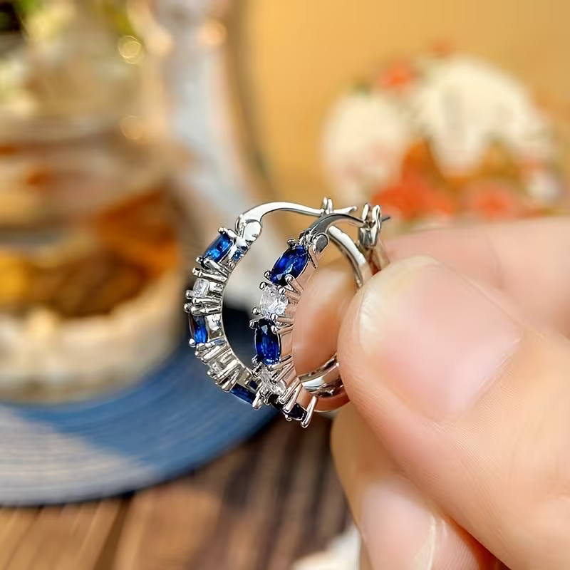 Sapphire Crest Earrings