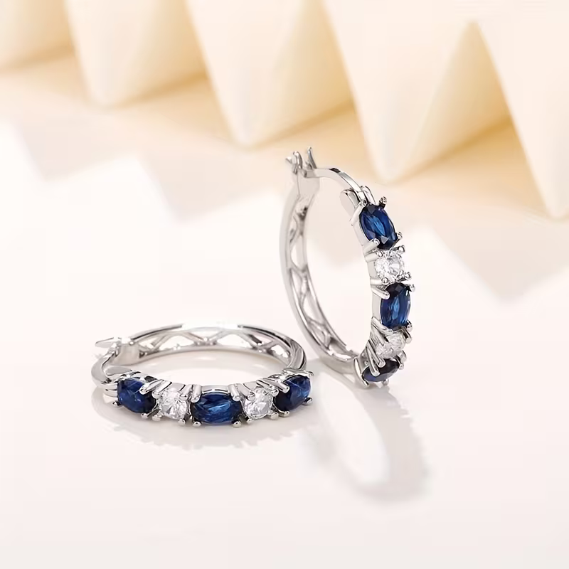 Sapphire Crest Earrings