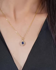 Sapphire Sunburst Necklace