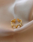 Adjustable Twin Heart Ring