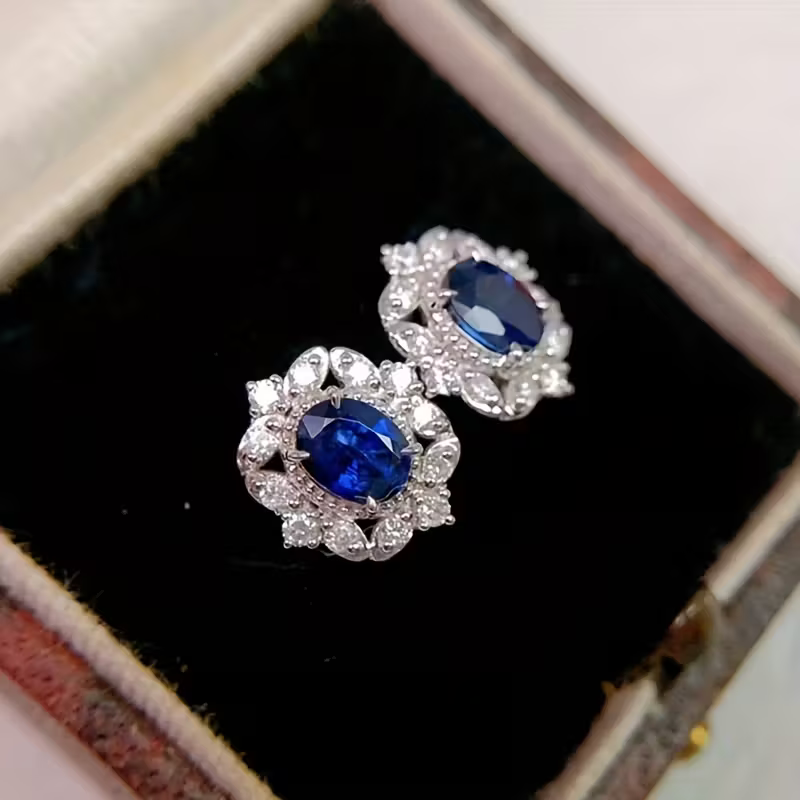 Sapphire Blossom Earrings