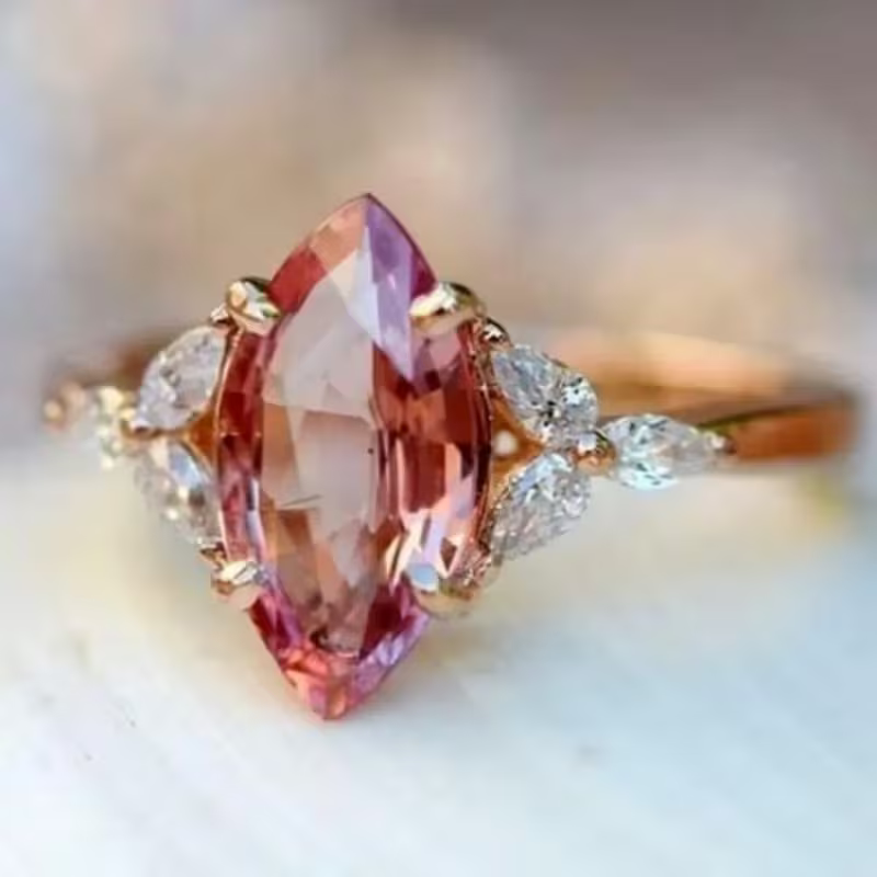 Rose Flame Marquis Ring