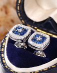 Sapphire Square Earrings