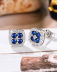 Sapphire Square Earrings