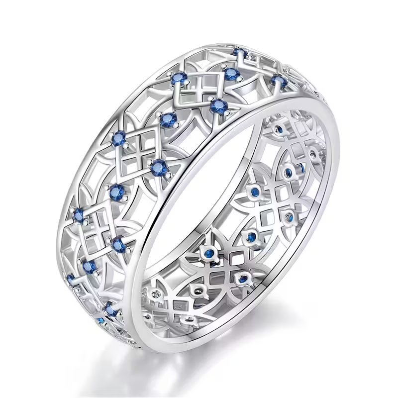 Sapphire Lattice Ring