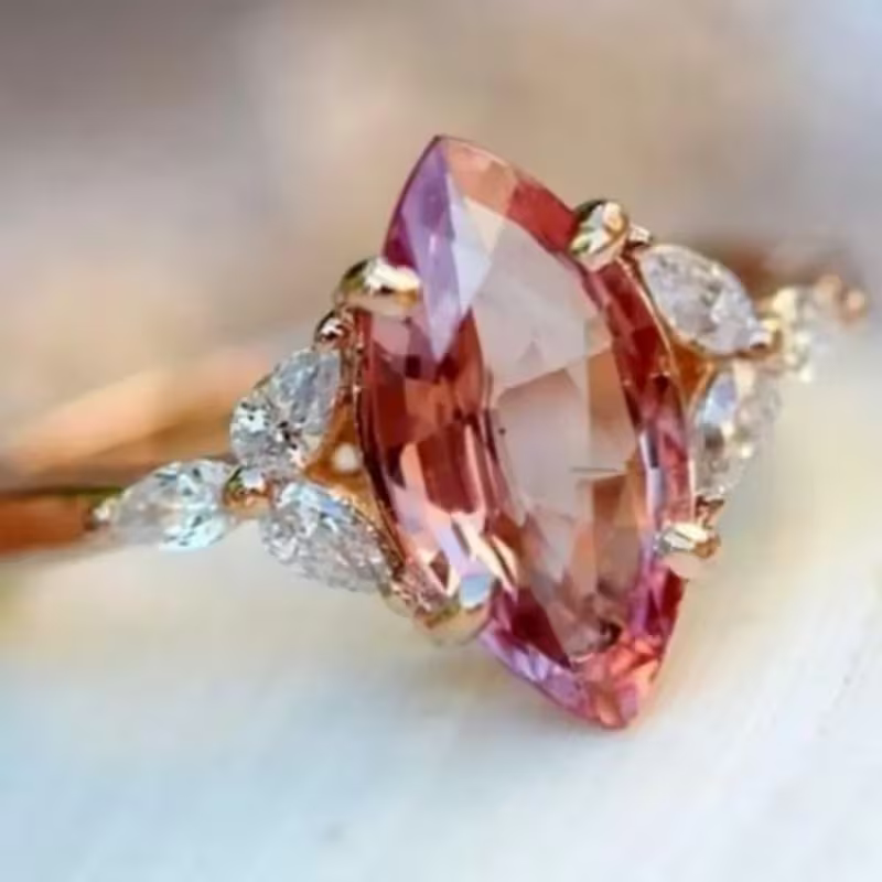 Rose Flame Marquis Ring
