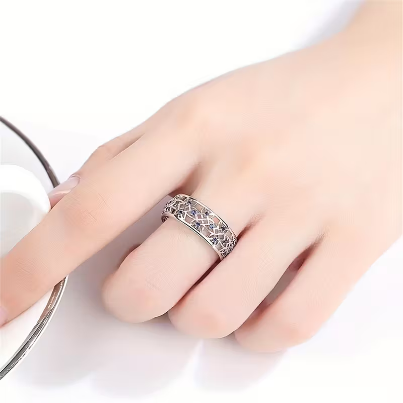 Sapphire Lattice Ring