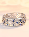 Sapphire Lattice Ring