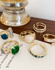 Geometric Colorblock Ring Set