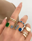 Gemstone Stackable Ring Set