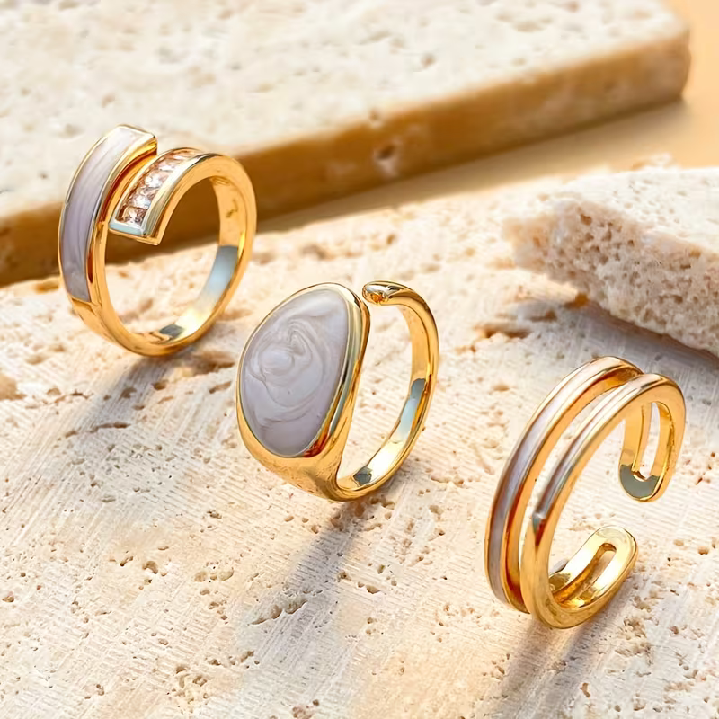 Gemstone Stackable Ring Set
