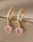 Ruby Heart Earrings