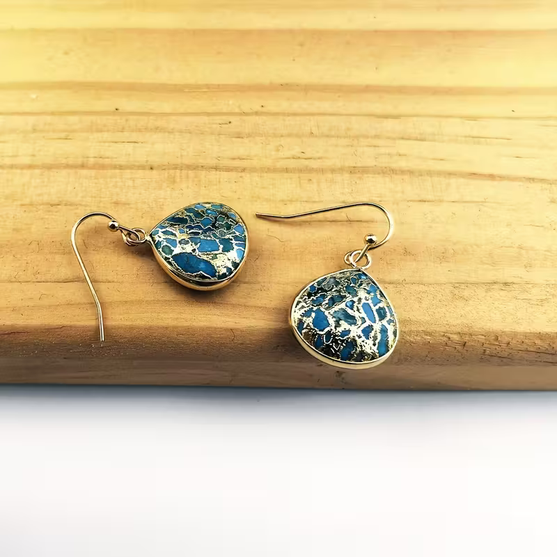 Turquoise Mosaic Teardrop Earrings