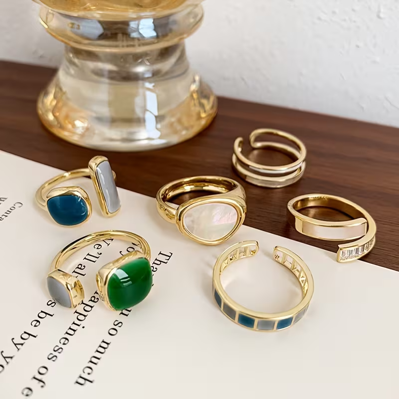 Gemstone Stackable Ring Set