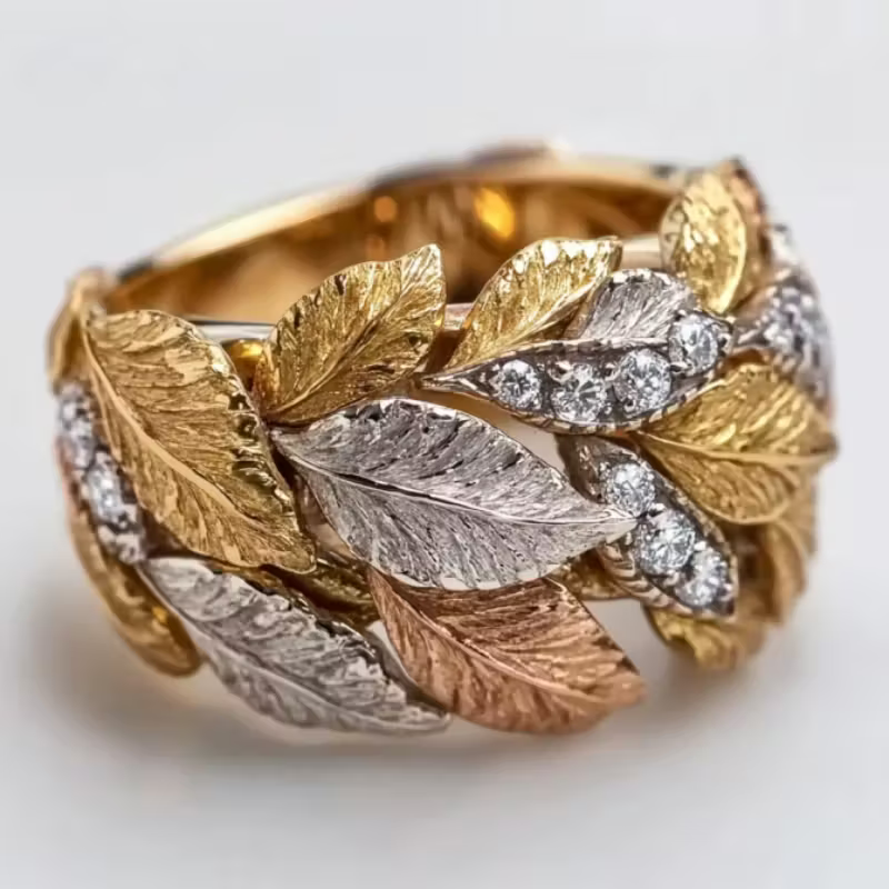 Golden Leaf Harmony Ring