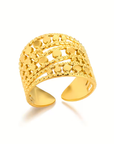 Adjustable Golden Mosaic Ring
