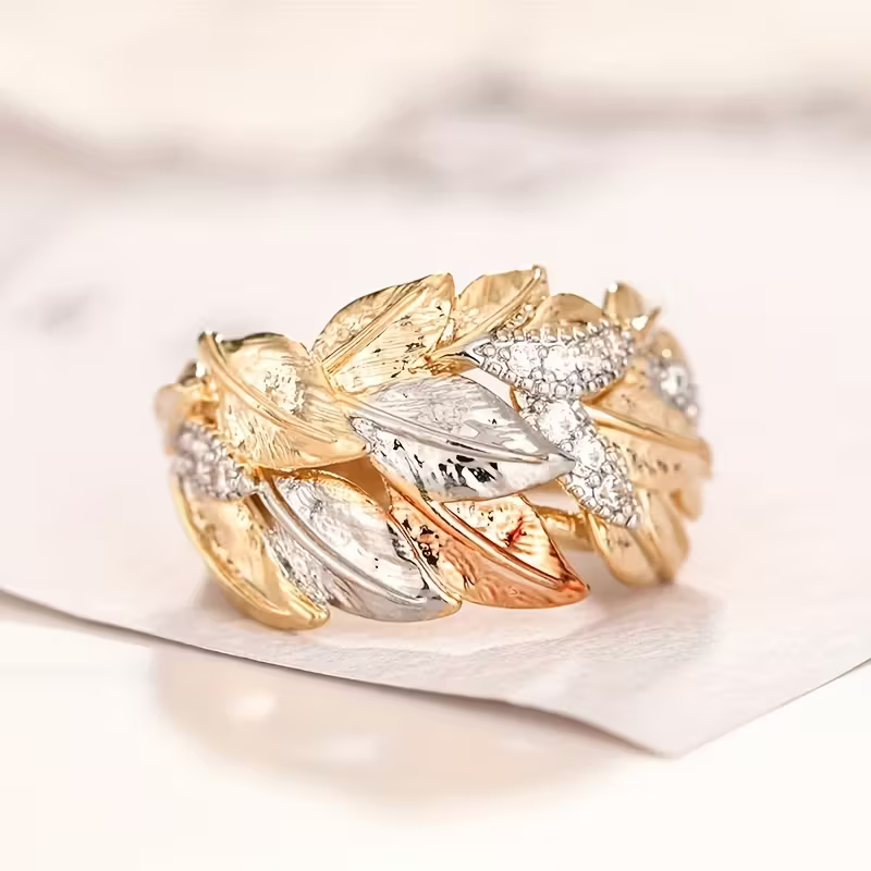 Golden Leaf Harmony Ring