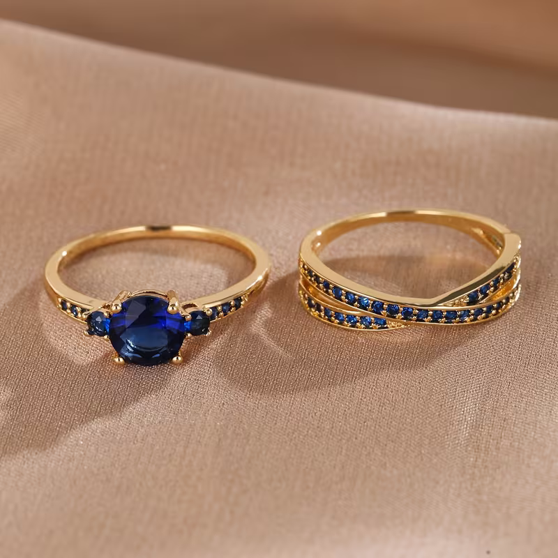 Emerald Duo Ring Set