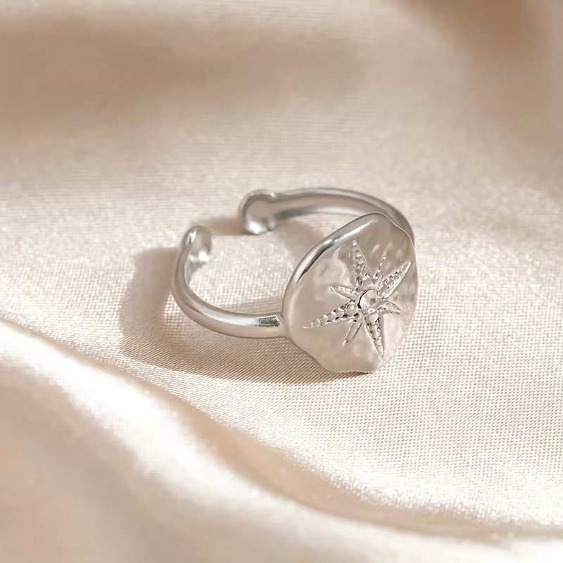 Hammered Starburst Ring
