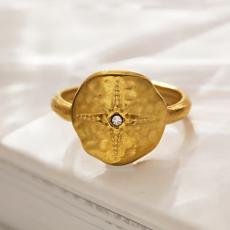Hammered Starburst Ring