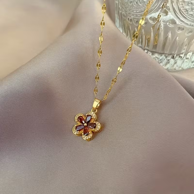 Ruby Bloom Necklace