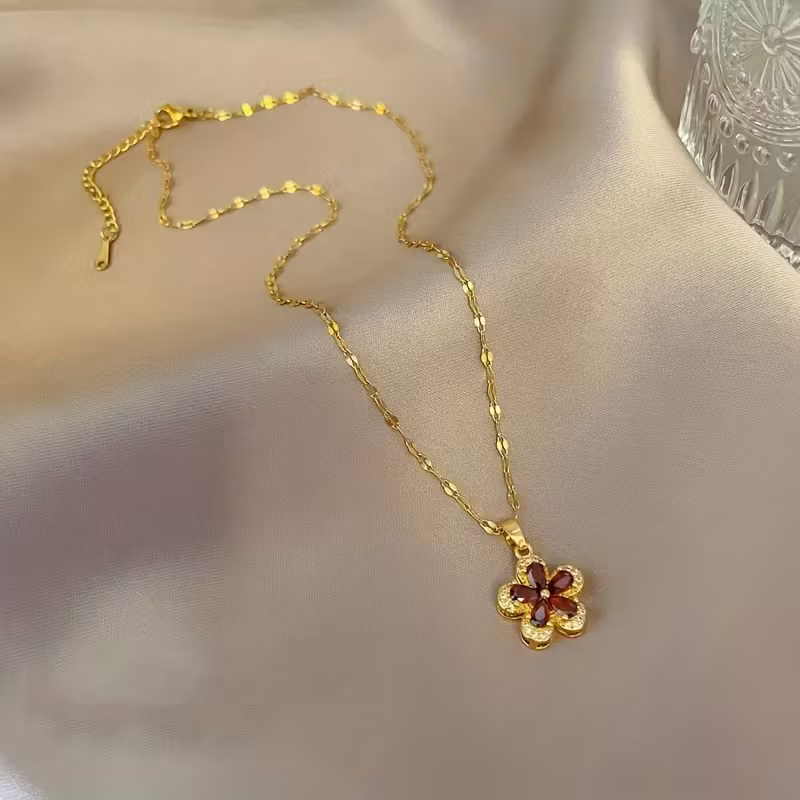 Ruby Bloom Necklace