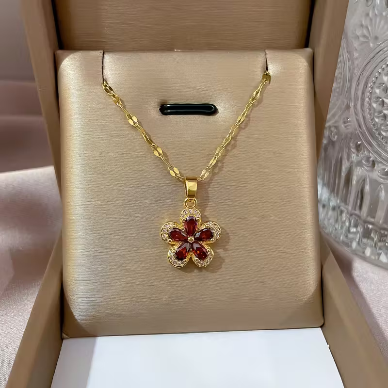 Ruby Bloom Necklace