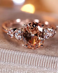 Rose Crystal Heart Ring