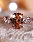 Rose Crystal Heart Ring