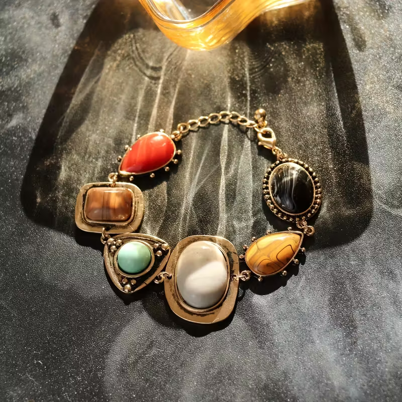 Mixed-Gem Vintage Bracelet