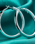 Silver Glow Hoops