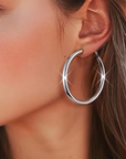 Silver Glow Hoops