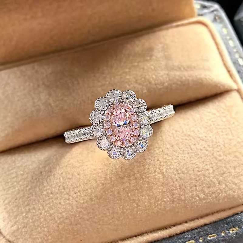 Blush Halo Elegance Ring