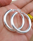 Silver Glow Hoops
