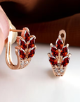 Ruby Leaf Earrings