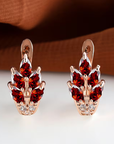 Ruby Leaf Earrings