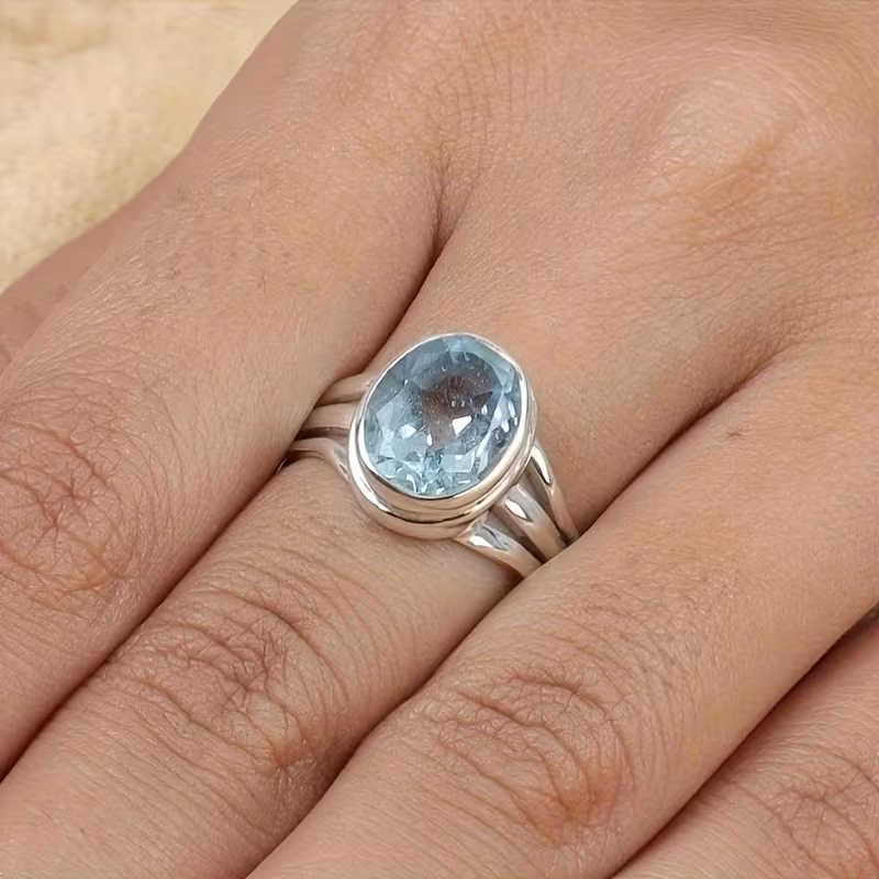 Aqua Crystal Ring