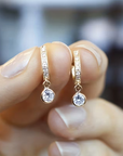 Golden Drop Pavé Earrings