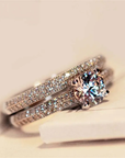 Vintage Bright Zirconia Gold & Silver Ring