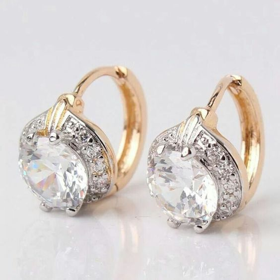Vintage Gold &amp; Glass Earrings