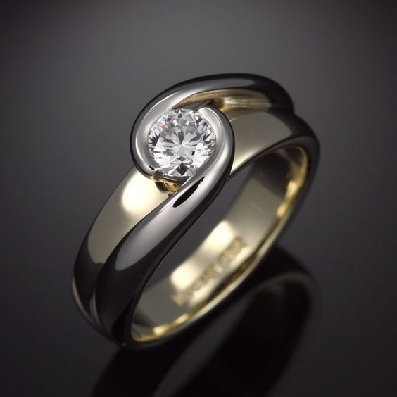 Vintage Gold &amp; Silver Zirconia Braided Ring