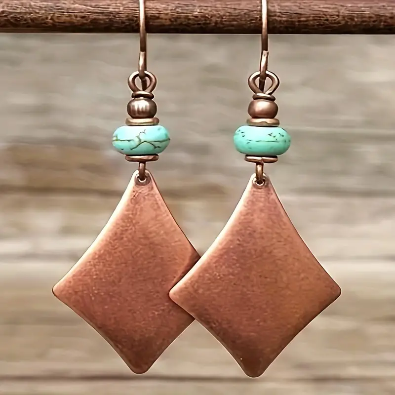 Vintage Brown &amp; Blue Stone Earrings