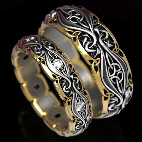 Vintage Couple Gold &amp; Silver Ring