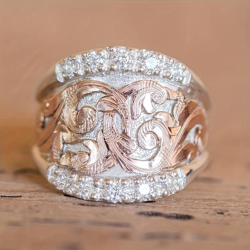 Vintage Silver &amp; Rose Ring