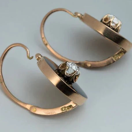 Vintage Golden &amp; Zirconia Earrings